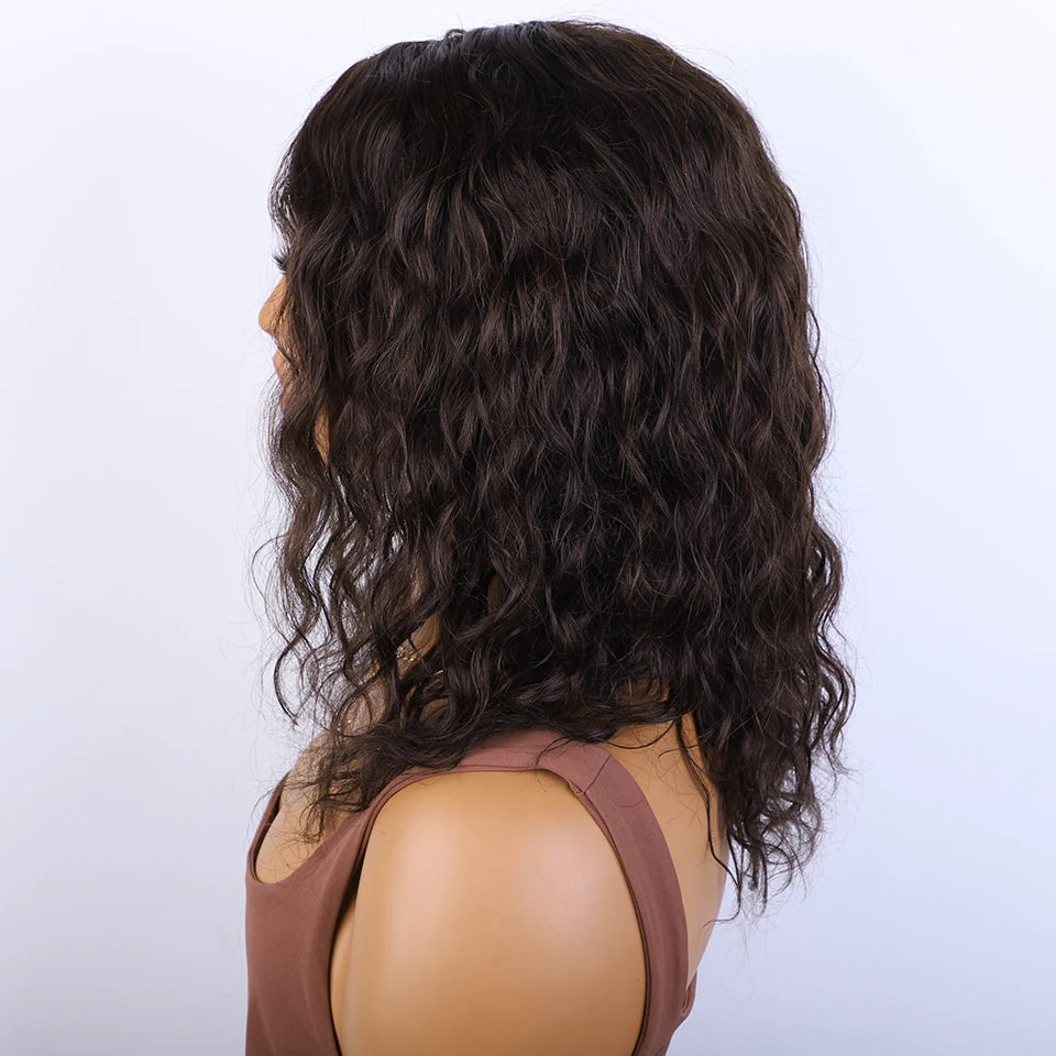 Top Human Hair Wigs Short Pixie Cut Natural Brown Multi Parting 100% Real Human Hair Wigs Perruques Cheveux Humains High Quality