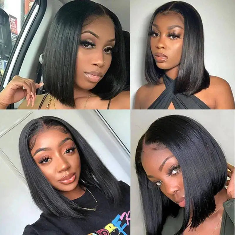 Human Hair Lace Frontal Wig Bob Hair Wig Humain Hair Straight Short Bob Lace With Baby Hair T Part For Women Pre Plucked YARRA