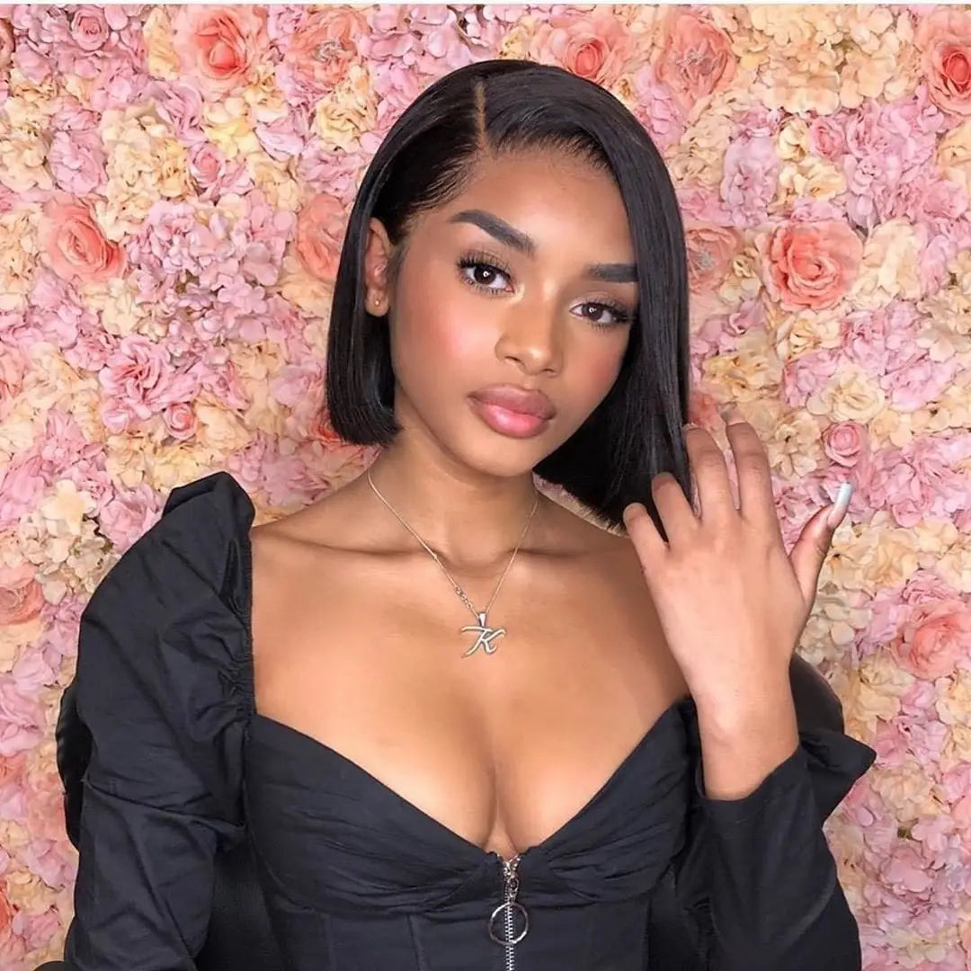 Human Hair Lace Frontal Wig Bob Hair Wig Humain Hair Straight Short Bob Lace With Baby Hair T Part For Women Pre Plucked YARRA